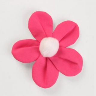 Clown Antics 5 Petal Lapel Flowers   Pink, White M Clothing