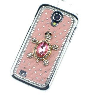 Luxury Pink Chrome Crystal Turtle Silver Case Cover for Samsung Galaxy S4