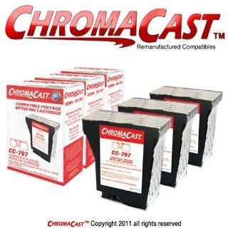 ChromaCast 797 Red Postage Meter Cartridge 3 Pack   Replacement for Pitney Bowes 797 0, 797 Q, 797 M   Premium Re manufactured Cartridge compatible with K700, K7MO, mailstation, mailstation 2 Electronics