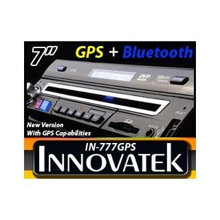 Innovatek IN 777GPS In Dash 7" Motorized Flip out Touch Screen Single Din CAR Radio DVD  CD Player with Bluetooth, frontal USB, SD and AUX inputs, GPS Compatibility  Vehicle Dvd Players 