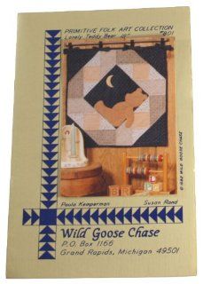 Wild Goose Chase Primitive Folk Art Collection #801 Lonely Teddy Bear 18" Quilt Block Pattern