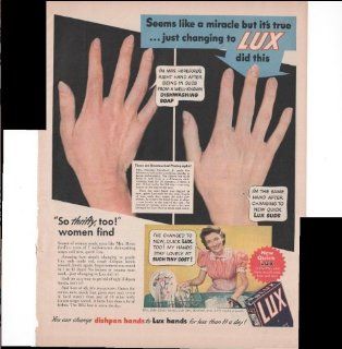 Lux Dishwashing Detergent Change Dishpan Hands 1942 Beauty Antique Advertisement  Other Products  