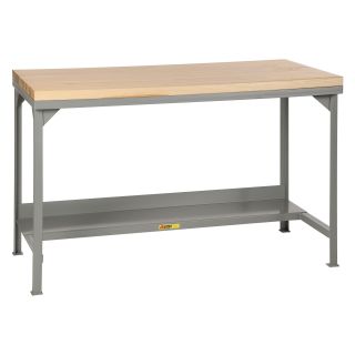 Little Giant Welded Steel Workbench with Butcher Block Top   Workbenches