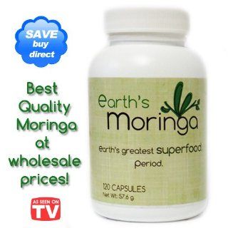 Earth's Moringa Capsules   100% Pure Moringa Oleifera Superfood   120 Vegetarian Capsules Health & Personal Care