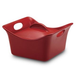 3.5 qt. Covered Square Stoneware Casserole   Red   Baking Dishes