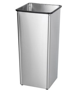 Safco 21 Gallon Stainless Steel Receptacle Base   Trash Cans