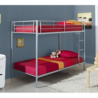 Walker Edison Twin over Twin Bunk Bed   Silver   Bunk Beds