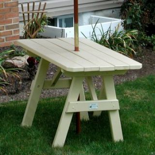 A & L Furniture Yellow Pine Traditional Picnic Table   Picnic Tables