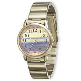 Timex 2E781 Women's Authentic "X" Factor Gold Tone All Stainless Steel Watch with Large Pastel Rainbow Dial. Unique, Bold and Edgy   JUST 500 Were Produced  Timex Watches