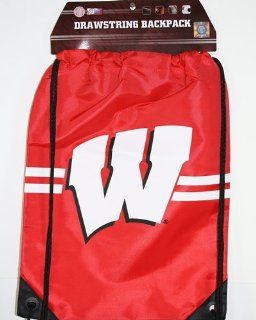 Wisconsin Badgers NCAA Logo Drawstring Backpack  Sports Fan Drawstring Bags  Sports & Outdoors