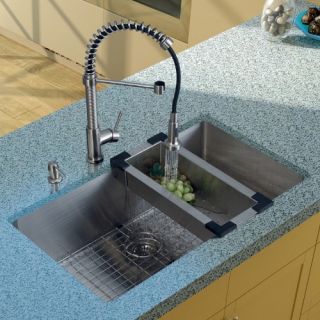 Vigo Platinum Single Undermount Stainless Steel Kitchen Sink Set   Kitchen Sinks