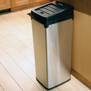 iTouchless IT14SC Trashcan SX Stainless Steel 14 gal. Trash Can   Kitchen Trash Cans