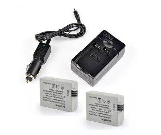 2X Axiom (TM) LP E5 LPE5 Battery +Charger Pack for Canon Rebel T1i XSi XS 1500mAh  Digital Camera Batteries  Camera & Photo