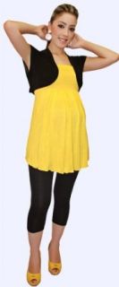 Black and Yellow Top, Black Leggings   2 piece maternity set   X Large