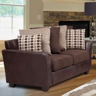 Welton Chocolate Brown Microfiber Sofa with Accent Pillows   Sofas
