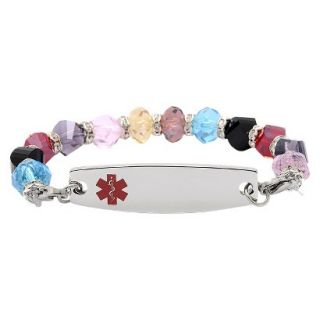 Hope Paige Medical ID Crystal Multi Color Adjustable Bracelet