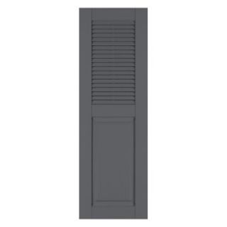 Perfect Shutters 17.75W in. Louvered Raised Panel Vinyl Shutters   Exterior Window Shutters