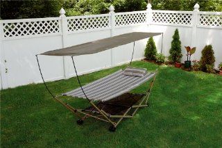 Bliss Hammocks BH 805C Foldable Hammock and Stand with Canopy  Camping Hammocks  Patio, Lawn & Garden