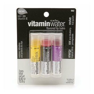 Vitamin Water Flavored Lipbalm, Variety Pack, SPF 20, Energy, XXX, Revive 3 ea  Lip Protection Sunscreen  Beauty