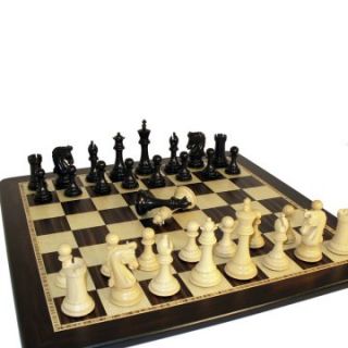 Chetak Ebony Chess Set on Birdseye Board with Double Queens   Chess Sets