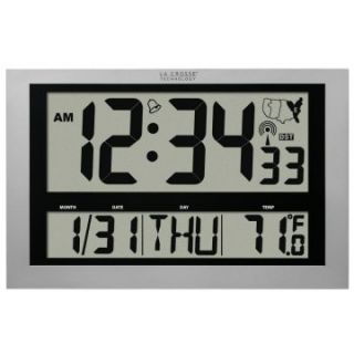La Crosse Technology Jumbo Atomic Wall Clock with Indoor Temp   Thermometers