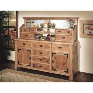 Lodge Collection Kitchen Server with Hutch   Bakers Racks