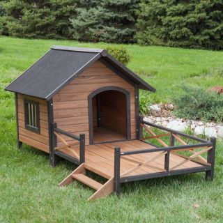 Boomer & George Lodge Dog House with Porch   Large   Dog Houses