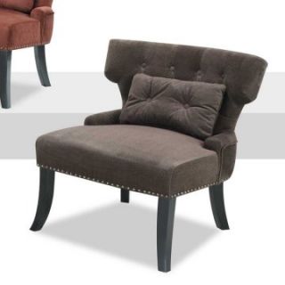 Emerald Home Furnishings U300KD 05 05 Lucinda Accent Chair   Chocolate   Upholstered Club Chairs