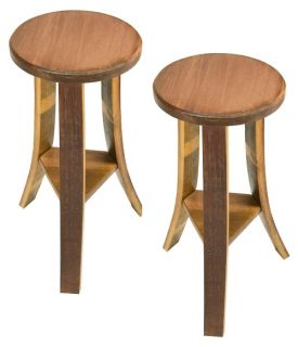 Napa East Wine Barrel Stave Backless Wood Counter Stool   Wine Furniture