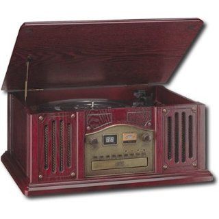 Leetac TAP 807 Nostaligia Wooden Music Center with Turntable, CD Player, AM/FM Radio Electronics