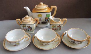 Little Orphan Annie "LUSTER WARE" TEA SET For CHILD Size (Circa 1930's Japan) Toys & Games
