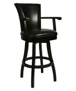 Pastel Glenwood 30 in. Swivel Bar Stool with Arms   Feher Black   Bar Stools