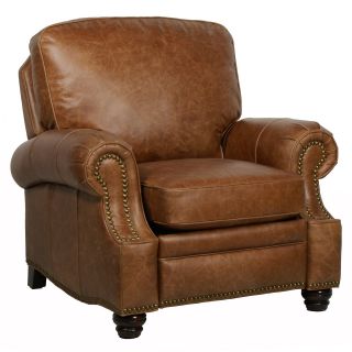 Barcalounger Longhorn II Leather Recliner with Nailheads   Recliners