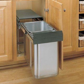 Hardware Distributors RS8.785.30.DM2SS Door Mount Series Under Sink Pull out Waste Bin   Stainless Steel   In Home Recycling Bins