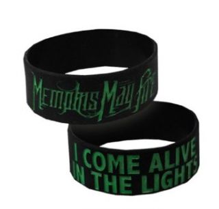 MEMPHIS MAY FIRE   I Come Alive   Black Rubber "Glow In The Dark" Wristband Clothing