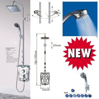 Shower panel P285 808 with a rainfall showerhead, stainless steal surface column, 3 massage jets   Shower Towers  