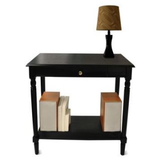 Convenience Concepts French Country Hall Table with Drawer and Shelf   Black   Console Tables