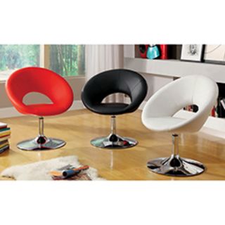 Furniture Of America Millopi Padded Modern Leatherette Swivel Chair