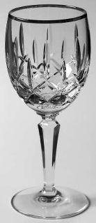 Gorham Lady Anne Platinum Wine Glass   Clear, Cut, Platinum Trim