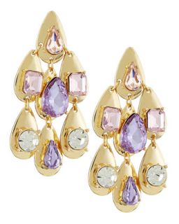 Teardrop Crystal Chandelier Earrings, Pink