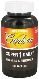 Carlson Labs   Super 1 Daily Vitamins and Minerals   180 Tablets
