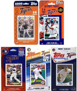 MLB Detroit Tigers 5 Different Licensed Trading Card Team Set Sports & Outdoors