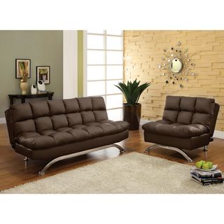 Furniture Of America Deep Cushion 2 piece Dark Espresso Sofa/ Sofabed And Chair