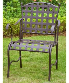 Santa Fe Wrought Iron Patio Dining Chair   Set of 2   Outdoor Dining Chairs