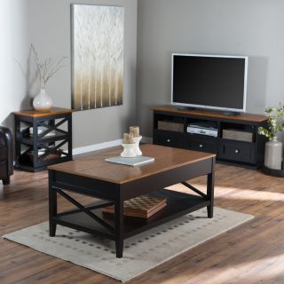 Belham Living Hampton Living Room Collection   Black/Oak   Coffee Tables