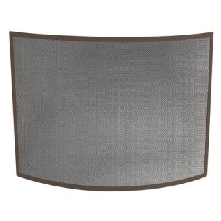 Single Panel Curved Bronze Wrought Iron Screen   Fireplace Screens