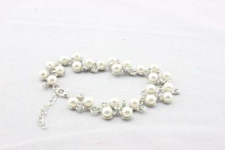 Silver Faux Pearls bracelet With Diamond Kitchen & Dining