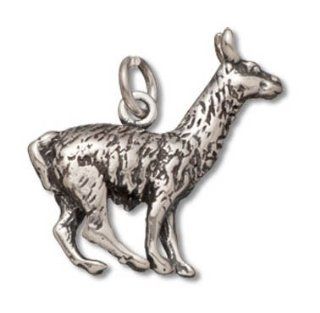 SCJ Sterling Silver Charm Pendant Llama 3d Tarnish Resistant Finish Alpaca Charm Jewelry