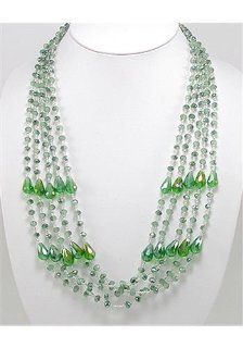 Emerald Crystal Glass Necklace In Zinc Jewelry