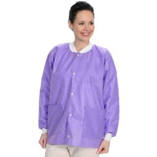 ValuMax 3530PPL Easy Breathe Cool and Strong, No Wrinkle, Professional Disposable SMS Hip Length Jacket, Purple, L, Pack of 10 Protective Lab Coats And Jackets
